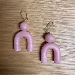 Modern Rose Quarts Clay Earrings
